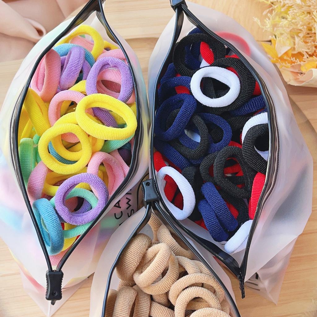 50 BUC/Set Femei Fete Bentițe de Păr de Bază Simple Culori Solide Elastic Bentiță Cozi de Păr Legături Accesorii de Păr Suport Coadă de Cal