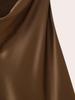 Women's Spring 2025 European & American Style Backless Silk Satin Midi Dress