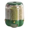 Rotating Grain Storage Bin Large Capacity 6 Grids Design Moisture-Proof Transparent Rice Container Cereal Dispenser Bucket