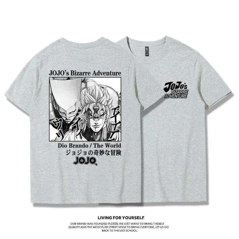 Módní Jojo Bizarre Adventure Tričko s krátkým rukávem Vaporwave Estetické tričko Jotaro Harajuku Y2k Tričko Oversized Muži Dámské Topy