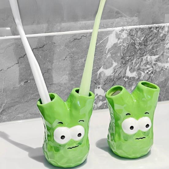 Cartoon Toothbrush Holder Whimsical Bathroom Organizer Funny Resin Toothbrush Stand Compact Shelf Saver for Couples