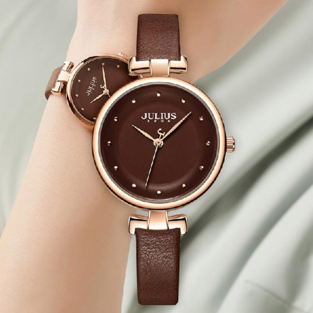 Julius Design Women's Caramel Leather Band Wristwatch A-1313 (Option 4)
