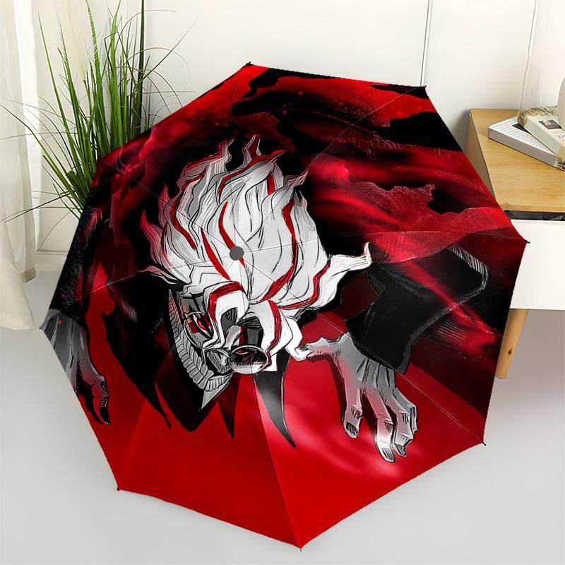 1pc Tokyo Ghoul Umbrella Automatic Opening Closing, Portable 3-Fold Design, 8-Bone Iron Frame, Outdoor Umbrella, Ideal Gift for Fans, Travelers, Daily