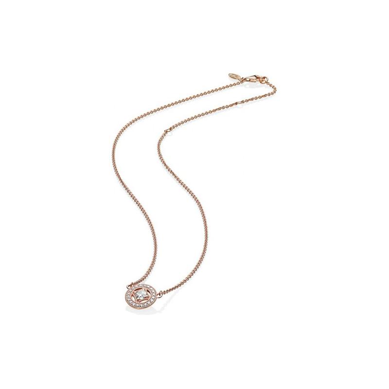Pandora Retro Round Necklace Women's Rose Gold 380523CZ