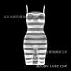 Sex underwear black nightdress mesh striped suspender skirt short sexy perspective pajamas nightclub