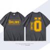 OHLINS Motorcycle Shock Absorber Modified Shortsleeved Tshirt Casual Mens and Womens Pure Cotton Clothing