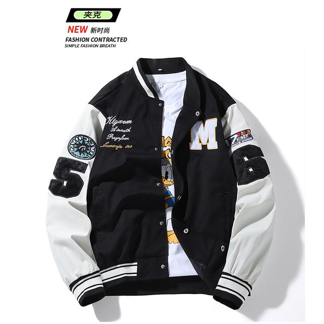 

Уличная бейсбольная форма, пальто большого размера, студенческие молодежные бейсбольные куртки, женские свободные повседневные модные куртки для мужчин L чёрный