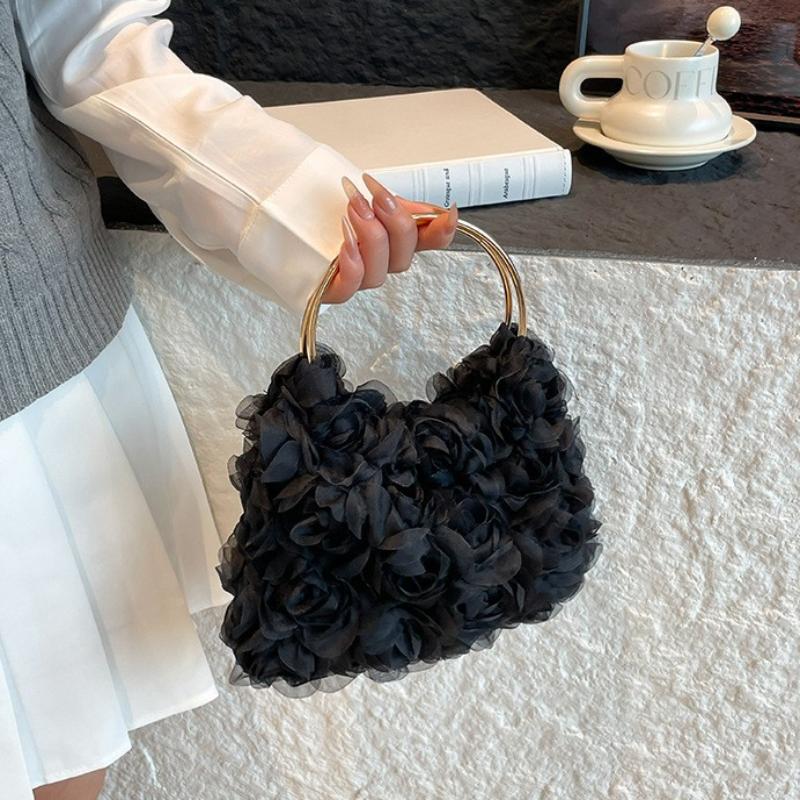 Rose And Pearl Evening Chain Bag Banquet Handbag Versatile Crossbody Bag For Cheongsams And Evening Gowns