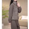 Cotton Suit, Thickened Warm Jacket, Women's Plus Velvet Straight-leg Pants, Two-piece Suit, Women's Winter Fashion Wear