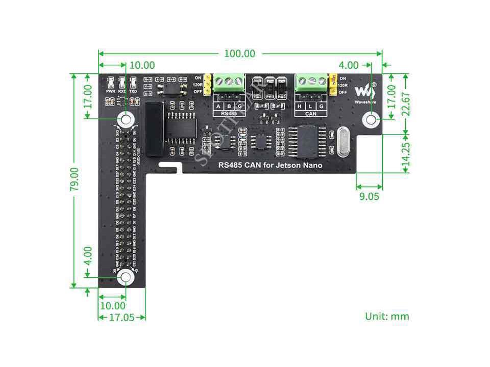 Jetson Nano RS485 CAN Expansion Board with Built-In Protection & Digital Isolation
