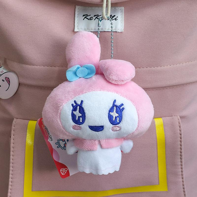 Tamagotchi Plush Keychain Cute Mametchi Memetchi Kuchipatchi Stuffed Pendant Cartoon Anime Bag Decoration Soft Doll Keyring