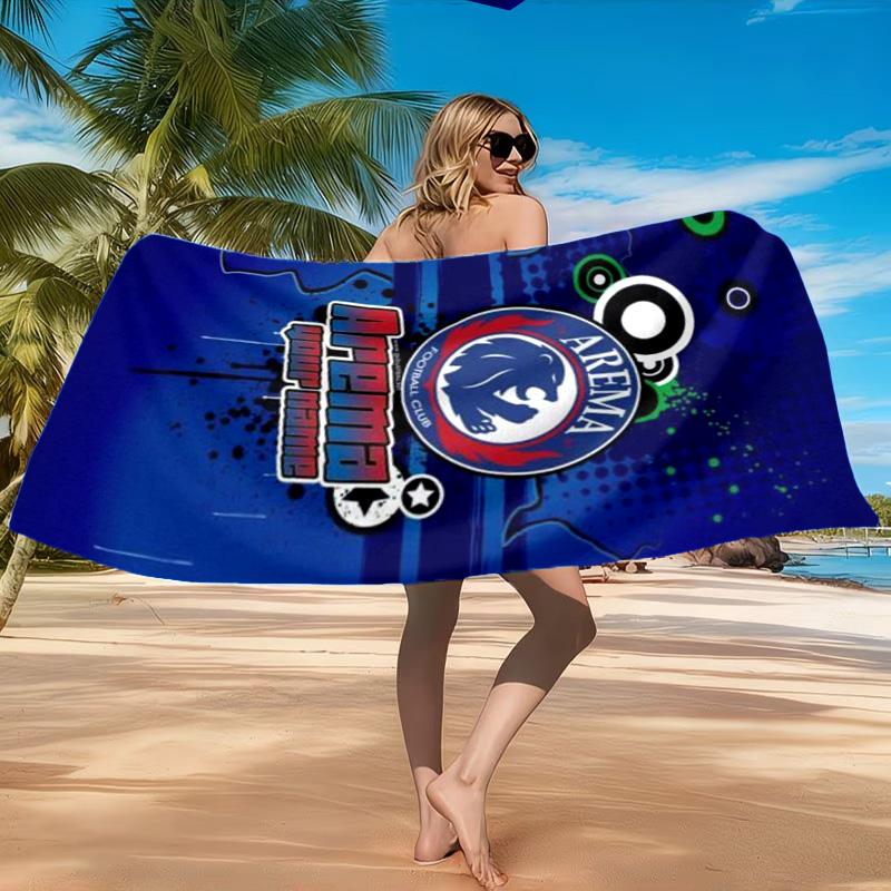Arema Football Club Printed Microfiber Beach Towel, Soft And Absorbent, Quick-Dry, Ideal for Summer Travel, Beach Essential, Swimming Pool