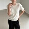 Crew neck mid-sleeved knitted top for women, loose and versatile basic bottoming shirt, factory wholesale