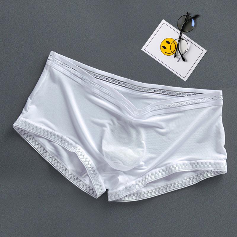 Men's Spring and Summer Lightweight Ice Silk Breathable 3D Convex Mold Design One-piece Briefs