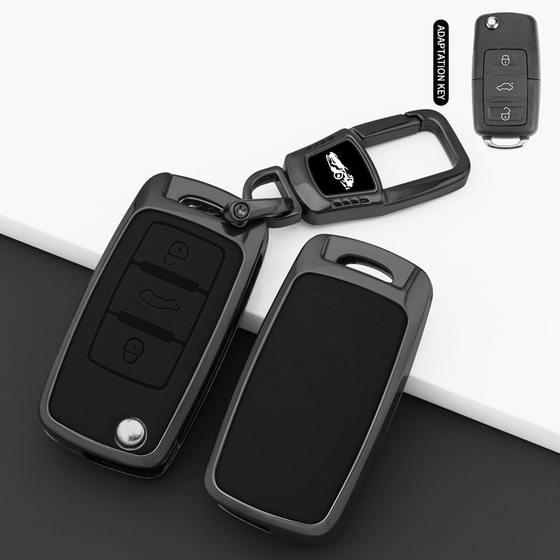

Zinc Alloy Leather Car Key Case For Vw Volkswagen Polo Golf Passat Tiguan Beetle Caddy T5 Up Eos Skoda Octavia Seat Leon Altea