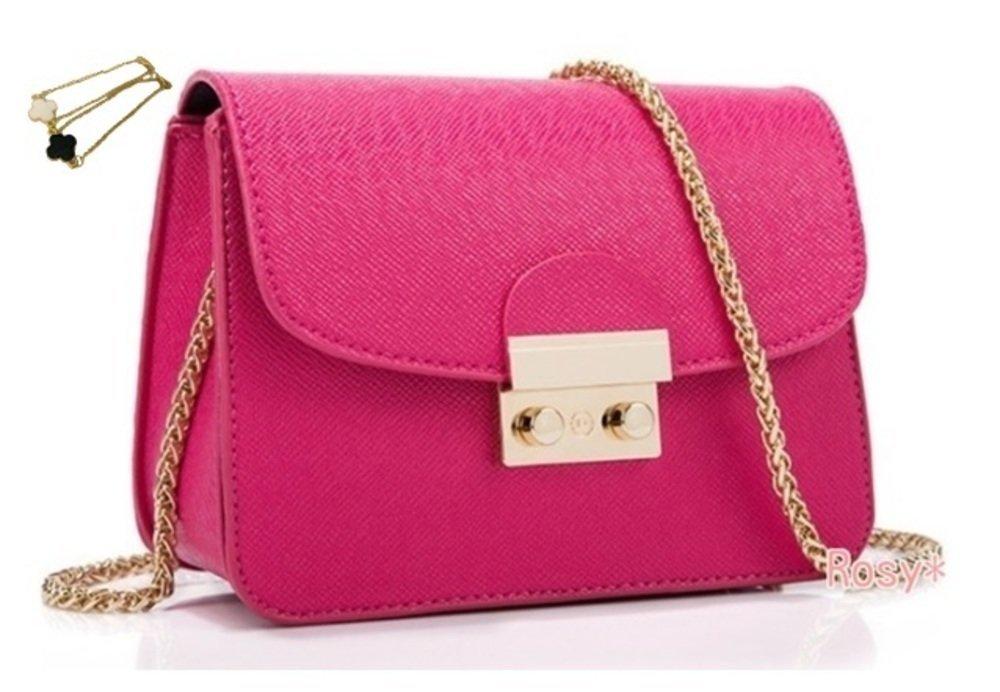 

LuxRosy Mini Pochette Clutch Bag with Chain, Rose, Medium, for Weddings, Parties, and Formal Occasions