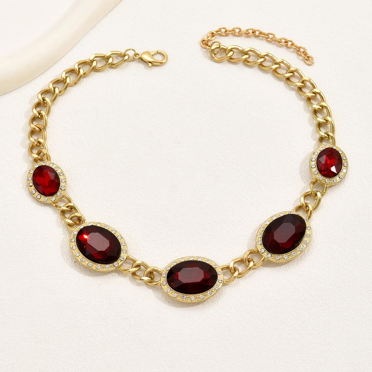 

Личность преувеличенное ожерелье женственность стекло рубин ключичная цепочка геометрическая форма ниша универсальное ожерелье