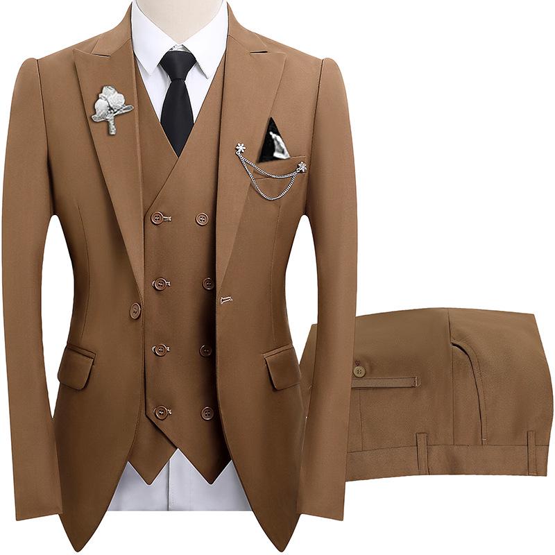 Men's Slim Fit Three-Piece Suit for Wedding, Groom, Business, or Banquet