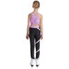 Dívčí Crop Top s U výstřihem, kříženými ramínky a klíčovou dírkou na zádech, bez rukávů, Color Block Legíny, Jógový Sportovní Set
