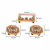 Handicrafts Paradise ( 6 x 4 & 4 x 4 inch, Set of 3Pc Marble Puja Chowki with Intricate Painting for Mandir, Idols Statues Pratima, Bajot