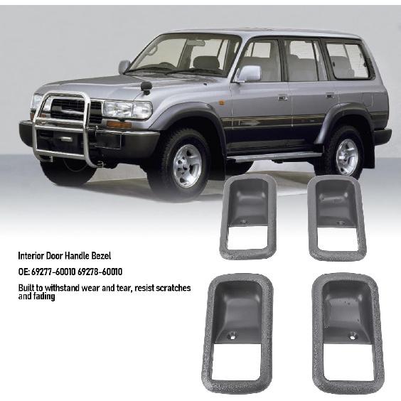 Denash 4Pcs Interior Door Handle Bezel, 69277-60010 Replacement Inner Door Handle Trim Cover for 80 Series FJ80 FZJ80 HDJ80 HDJ81 HZJ80 HZJ81