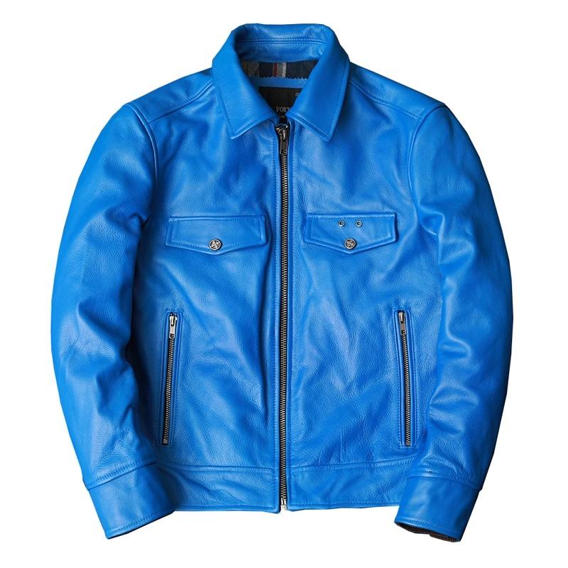 Giacca in Vera Pelle Stile Coreano Nuova Tendenza Uomo Cappotto Biker Corto Moda Giovanile Pieno Fiore Pelle Bovina
