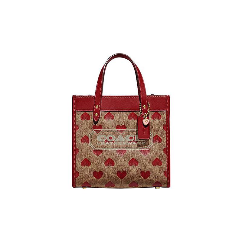 

COACH handbag Field 22 classic old flower buckle closure love print coated canvas with cow leather Tote bag Tote bag shopping bag one-shoulder коричневий