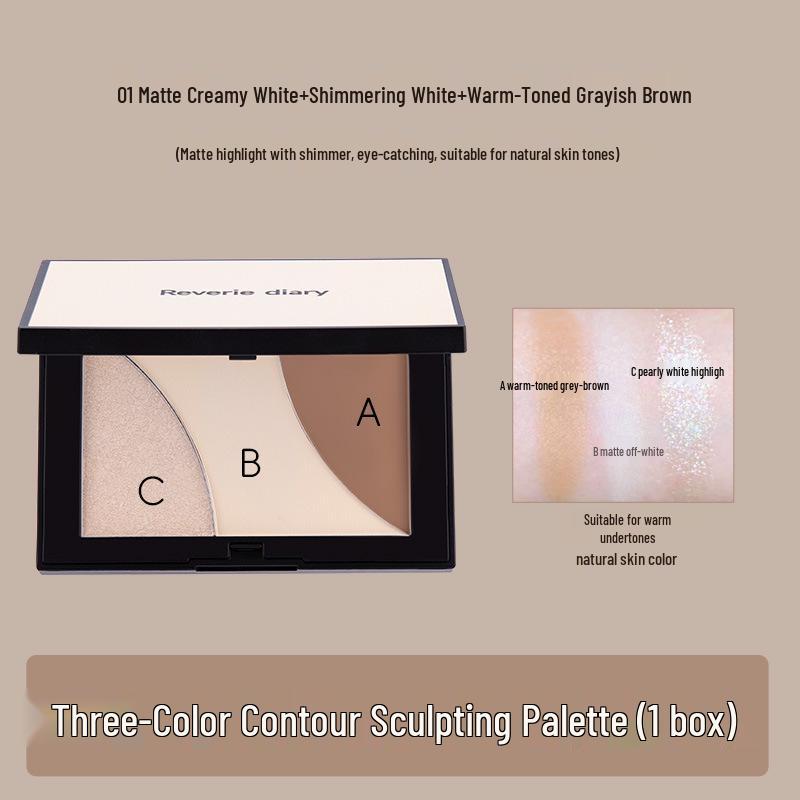 

Палетка для контуринга и хайлайтера Dream Diary в 3 цветах для скульптурирования