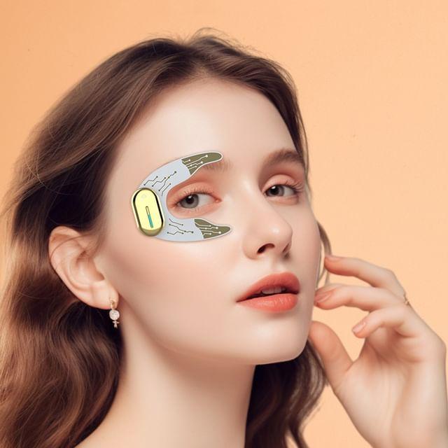 Beautyronics - USB-перезаряжаемый EMS-массажер для лица против морщин / Патчи для глаз / Патчи для лица / Пульт дистанционного управления / Набор Set of 2 - Gold