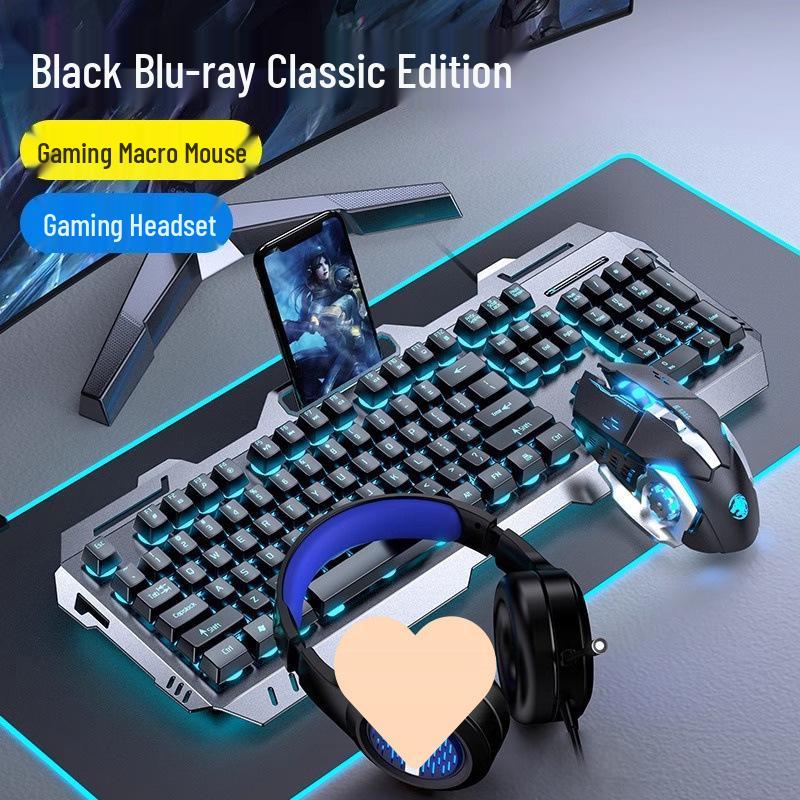 Gaming Keyboard & Mouse Set: True Mechanical Feel, with Headset & Extra Light Option