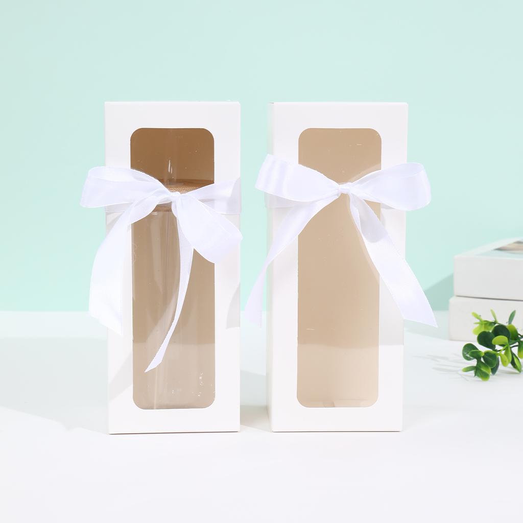 10pcs White Black Glass Laser silver Gift Box Glass Display Box Transparent Gift Box Water Cup Jar Sublimation Glass