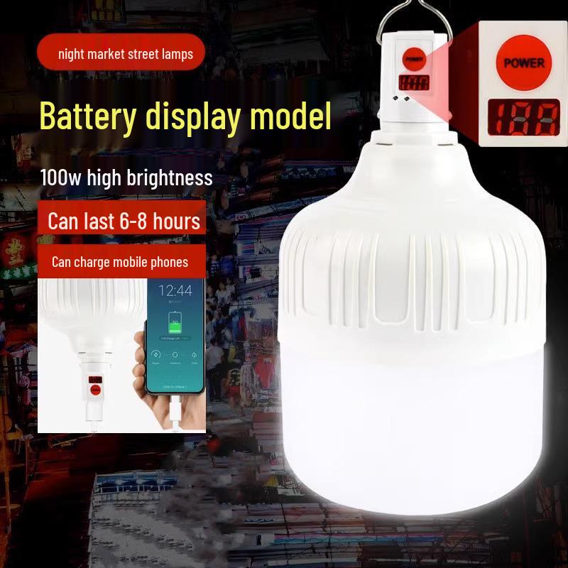 Ultra-Bright LED Night Market Decorative Stall Light with Desktop Clip and Outdoor Emergency Charging Function
