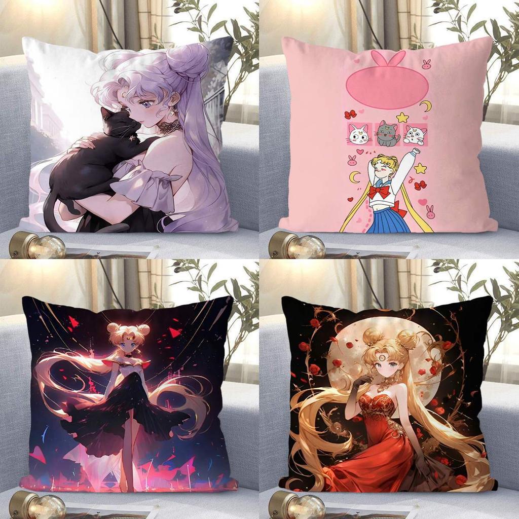Cushion Pillow, Cute Water Ice Moon Hare Animation Peripheral Bed Sofa Decorative Pillow