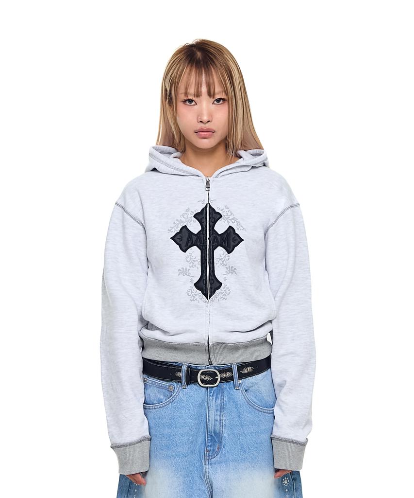 Aakam Akm Cros2 Zip-Up Hoodie (Gray)