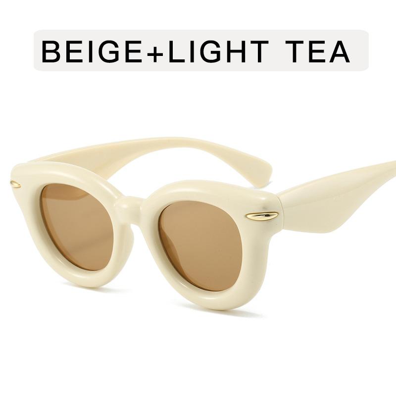 Round Shape Ladies Sunglasses European American Stylish Outdoor Sun Glasses Rivets Decoration Man Sunglass