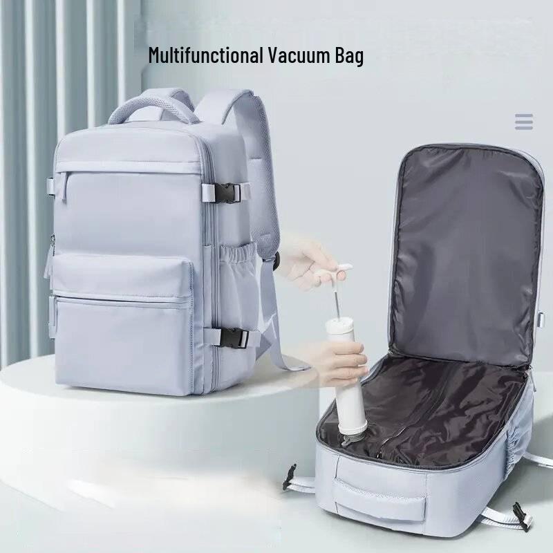Versatile Unisex Large Capacity Laptop Backpack with Multi-Layer Storage & Compressible Vacuum Bag