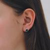 Jlauren Hug Onyx One-Touch Silver Earrings M04053