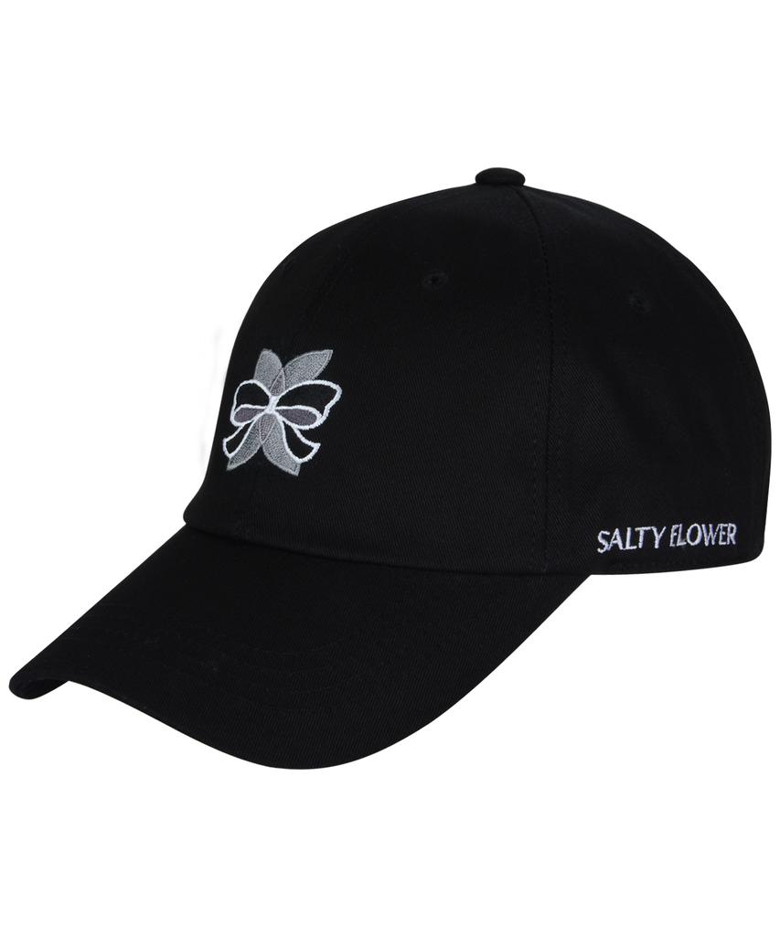 Soltipeullawo Black Ribbon Embroidered Signature Cap Black