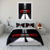 Red car, racing stripes. Bedding sets Duvet cover sets Duvet covers Pillowcases(1* Duvet Cover 2* Pillowcases without duvet insert)