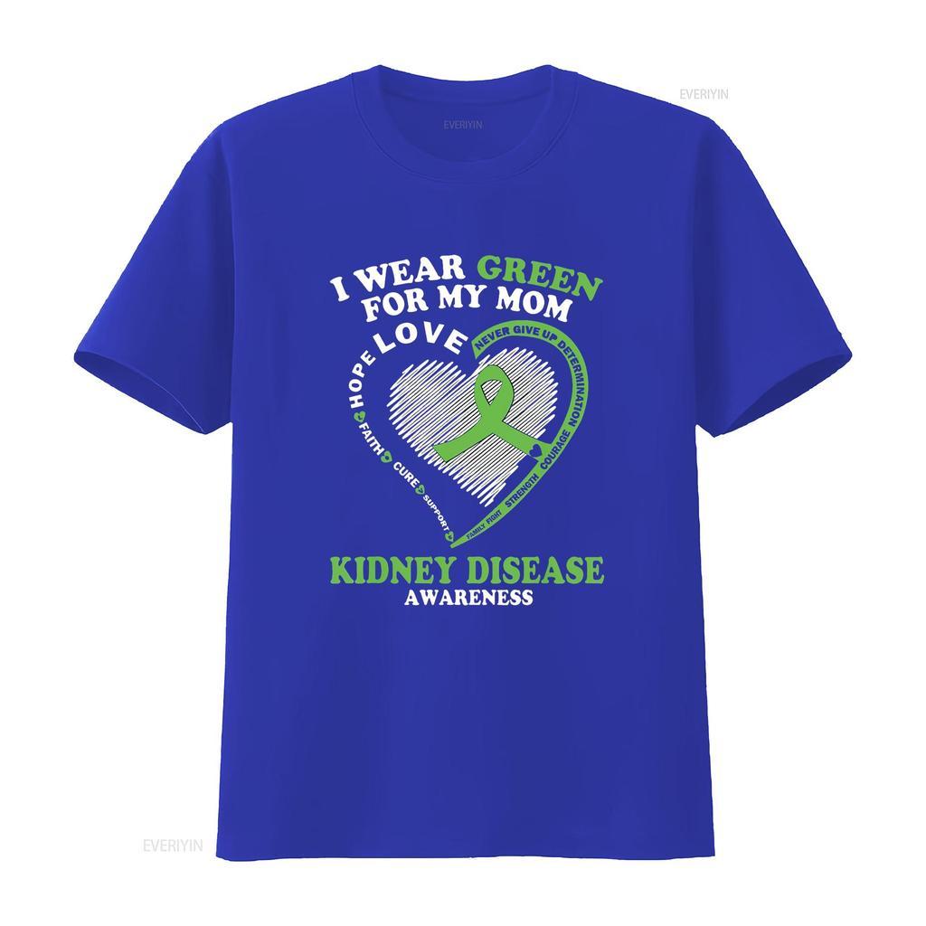 Womens I Wear Green For My Mom Kidney Disease Awareness T Shirt Black 2X Large Vintage Washed Streetwear Graphic