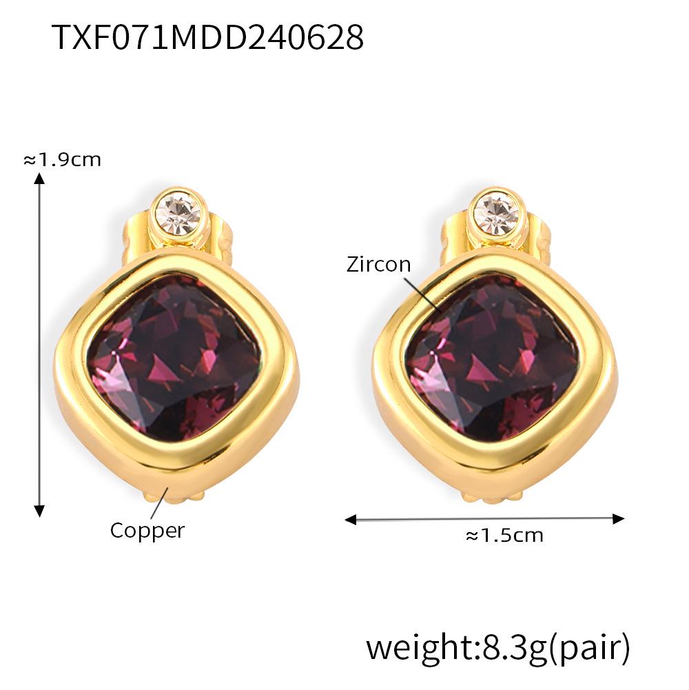 Chic Style Jewelry Set with Interchangeable Zircon - Unique Copper Design
