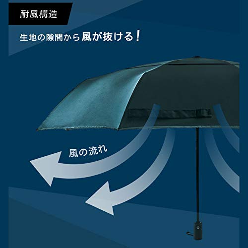 EXCEL Folding Umbrella with Backward Prevention Safety Automatic Large Black 20026 Super Water Wind Resistant [Moonbat] GENT'S Function, Men's,
