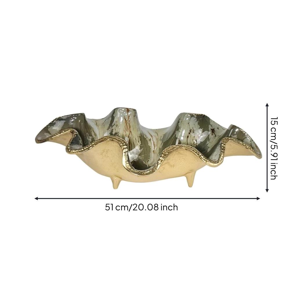 Sculptural Decorative Bowl with Enamel Finish Multifunctional Aluminum Fruit