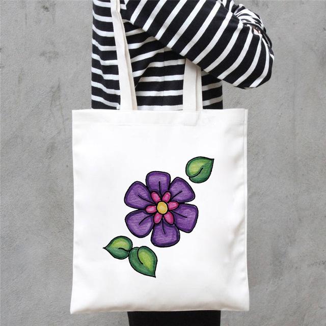 

Женская сумка на плечо с графическим принтом, женские холщовые сумки с милым мультяшным принтом, простая сумка для покупок, пляжные сумки-тоут 24*26cm