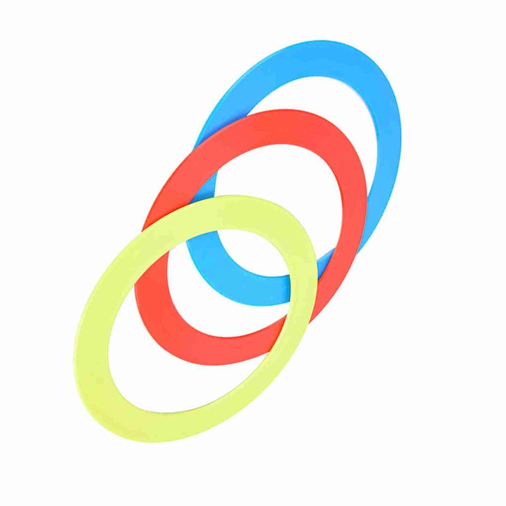 3PCS Set Juggling Acrobatics Throwing Toss Ring Bracelet Props Hand Clown Toy Blue Red Yellow