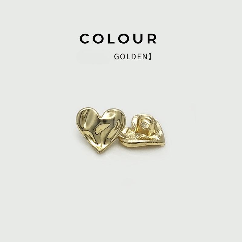 Heart-shaped Metal Buckle with Concave and Convex Surfaceheart-shaped Button Topwomen's Cardigan Buttonovercoat Buttoncasual Jacket Buttonsuit Button