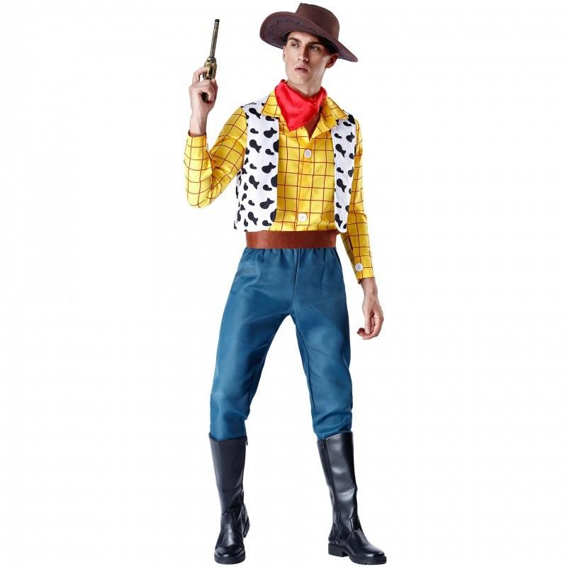 Lustiges und farbenfrohes Toy Story 4 Cowboy Woody Kostümset für Paare in den Größen M-xl