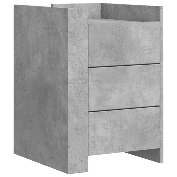 VidaXL Table de chevet gris béton 45x50x65 cm bois d'ingénierie, meuble de chevet, table d'appoint, armoire de lit, armoire 848307