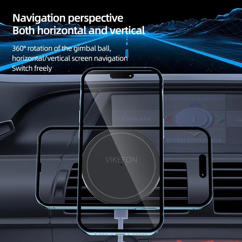 Magnetic Car Mobile Phone Holder Stand Wireless Charger For iPhone 15 14 13 12 Pro Max Mini Air Vent Fast Car Charging Stand
