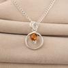 Citrine Gemstone 925 Sterling Silver Necklace Partywear Pendant 1.2" Handmade Gift For Her PP-68-11